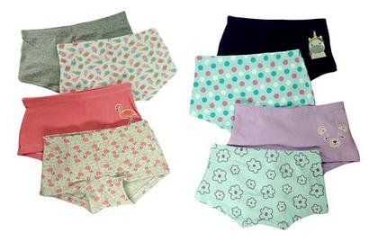 Imagem de Kit 4 Calcinhas Femininas Infantil Box Boxer Antialérgicas