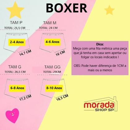 Imagem de Kit 4 Calcinhas Femininas Infantil Box Boxer Antialérgicas