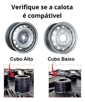 Imagem de Kit 4 Calota Aro 14 Onix Prisma 2021 Prateado Com Emblema
