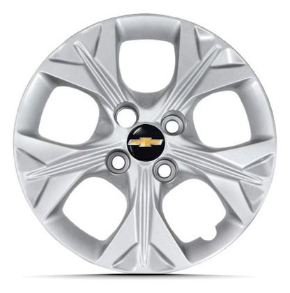 Imagem de Kit 4 Calota Aro 14 Onix Prisma 2021 Prateado Com Emblema