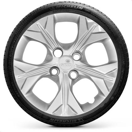 Imagem de Kit 4 Calotas Calota Onix Prisma 2021 Aro 14 Prata Cubo Baixo Grid