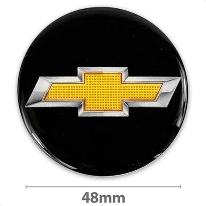 Imagem de Kit 4 Calotas Cobalt Spin 2013 a 2020 Aro 15 Prata Cubo Padrão Grid + Adesivo Resinado 48mm Gm Preto com Dourado (4 Pc)