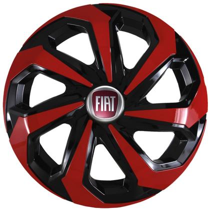 Imagem de Kit 4 Calotas Esportivas Spider aro 14 Vermelha Fiat Cronos Brava Bravo Argo Palio