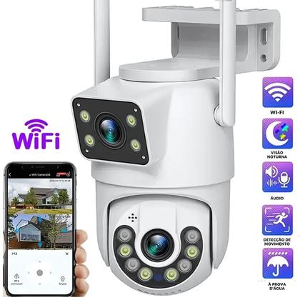 Imagem de Kit 4 Cameras De Seguraça Exterma Wife Smart Ip Lente Dupla 360 Full Hd Vigilancia Comercial Residencial