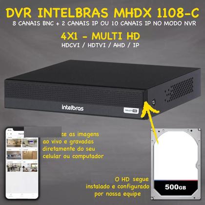 Imagem de Kit 4 Câmeras Intelbras 1120b Com Dvr 8 Canais E Hd Incluso