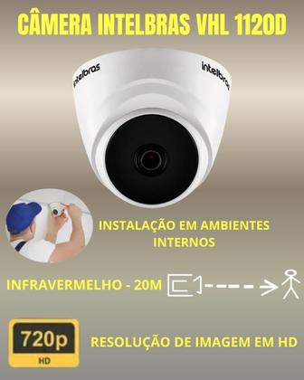 Imagem de Kit 4 câmeras Intelbras 2 internas e 2 externas 20 metros completo alta definição