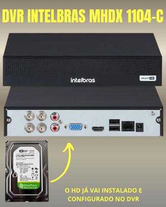 Imagem de Kit 4 câmeras Intelbras 2 internas e 2 externas 20 metros completo alta definição