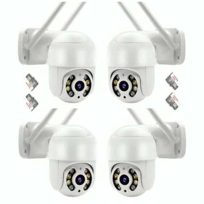 Imagem de Kit 4 Câmeras Ip Wifi A8 Hd Externa Branco Smart App