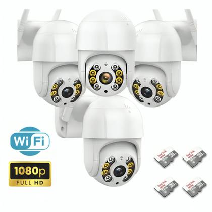 Imagem de Kit 4 Câmeras Ip Wifi A8 Hd Rotativa Prova Dágua