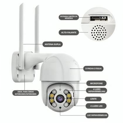 Imagem de Kit 4 Câmeras Ip Wifi A8 Hd Rotativa Prova Dágua