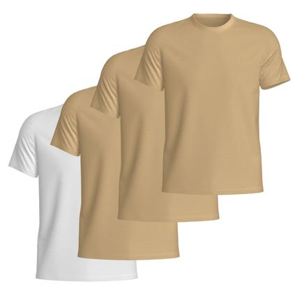 Imagem de Kit 4 Camisetas Basicas Gola Redonda Lisa Camisa Masculina de Algodão