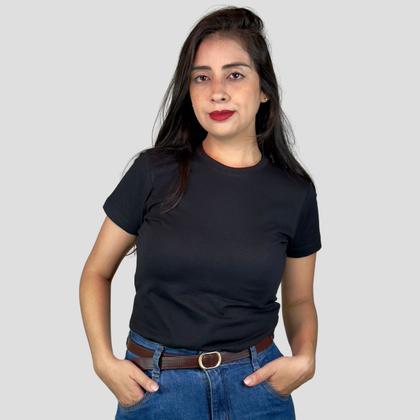 Imagem de Kit 4 Camisetas Blusinhas Feminina Algodão Gola Redonda Manga Curta