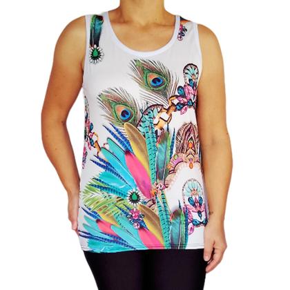 Imagem de Kit 4 Camisetas Femininas Regatas Básicas Peças Sortidas Costas em Branco Suplex Light PP Plus Size