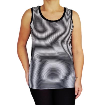 Imagem de Kit 4 Camisetas Femininas Regatas Básicas Peças Sortidas Costas em Preto Suplex Light PP Plus Size