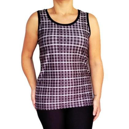 Imagem de Kit 4 Camisetas Femininas Regatas Básicas Peças Sortidas Costas em Preto Suplex Light PP Plus Size