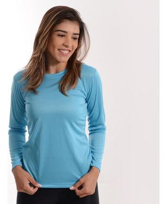 Imagem de Kit 4 Camisetas Manga Longa Dry Fit Feminina Esportiva