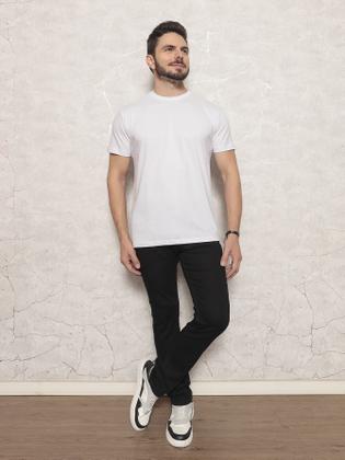 Imagem de Kit 4 Camisetas Masculinas Básicas 100% Algodão ConfortávelLinhaPremium Preto Branco Azul Royal e Cinza