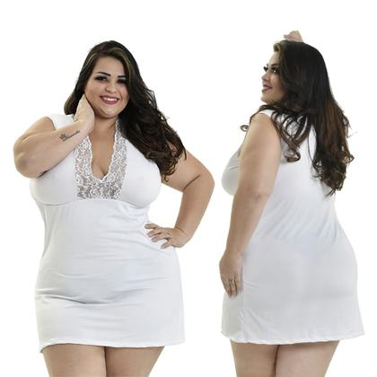 Imagem de Kit 4 Camisola Plus Size Renda Luxo