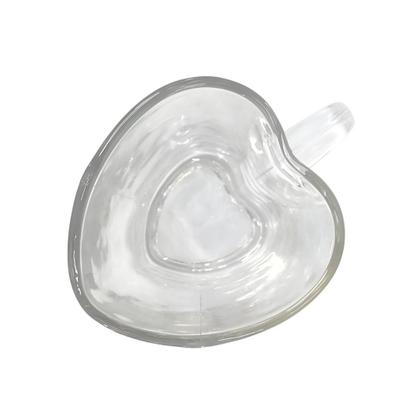Imagem de Kit 4 Caneca De Vidro Coração Grosso Café Cappuccino Liso 240ml