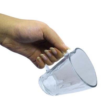 Imagem de Kit 4 Caneca De Vidro Coração Grosso Café Cappuccino Liso 240ml