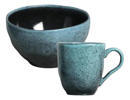 Imagem de Kit 4 Canecas 4 Bowl Cerâmica Petroleum 273ml Porto Brasil