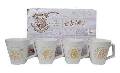 Imagem de Kit 4 Canecas do Harry Potter Hogwarts 200mL Presente Geek