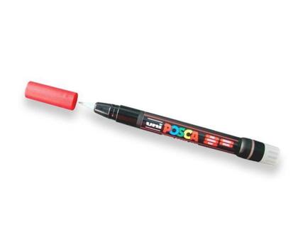 Imagem de Kit 4 Caneta Posca Brush PCF-350 Vermelha Ponta Pincel