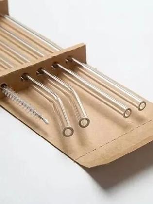 Imagem de Kit 4 Canudos De Vidro Reutilizáveis + 1 Escova