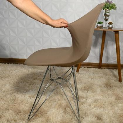 Imagem de Kit 4 Capa Cadeira Eiffel Eames Quarto Chocolate Moderna