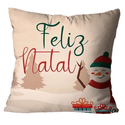 Imagem de Kit 4 capa de almofada Decorativa Feliz Natal Alta Qualidade