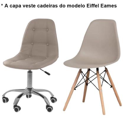 Imagem de Kit 4 Capa de Cadeira Charles Eames Eiffel Pé Palito Malha Lisa