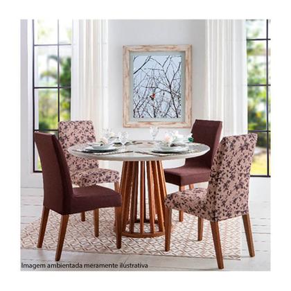 Imagem de Kit 4 Capa de Cadeira Estampada Lisa Alisso Chocolate Sultan