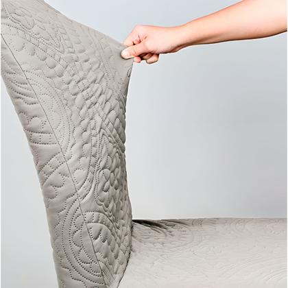 Imagem de Kit 4 Capa De Cadeira Jantar Anti Arranhão de Gato Mandala Cinza Claro