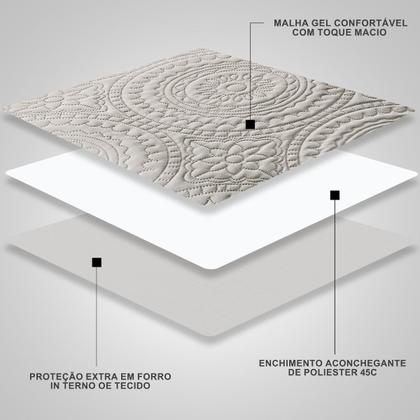 Imagem de Kit 4 Capa De Cadeira Jantar Anti Arranhão de Gato Mandala Cinza Claro