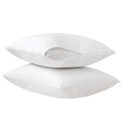 Imagem de Kit 4 Capa Impermeável de Travesseiro Com Ziper 100% Poliéster Fronha Protetora Anti Acaro Grande Branco - Trisoft