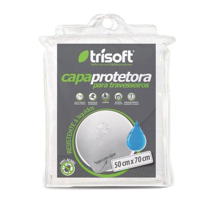 Imagem de Kit 4 Capa Impermeável de Travesseiro Com Ziper 100% Poliéster Fronha Protetora Anti Acaro Grande Branco - Trisoft