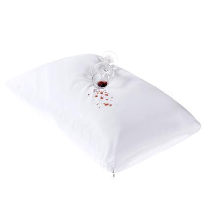 Imagem de Kit 4 Capa Impermeável de Travesseiro Com Ziper 100% Poliéster Fronha Protetora Anti Acaro Grande Branco - Trisoft