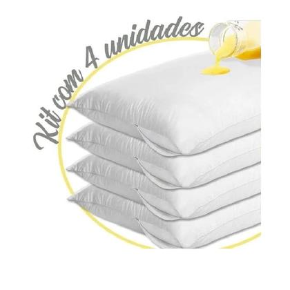 Imagem de Kit 4 Capa para Travesseiro Impermeavel Branca 49cm X 69cm Capas Proteção Fronha