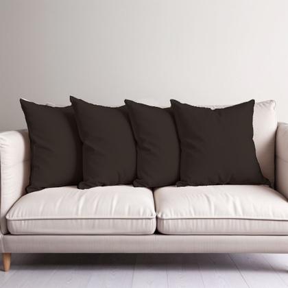 Imagem de Kit 4 Capas Almofada Veludo Suede Decorativa 45x45 Marrom