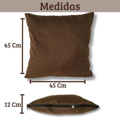 Imagem de kit 4 Capas Almofadas Sala Sofá C/ Ziper 45x45 Para Quarto Suede