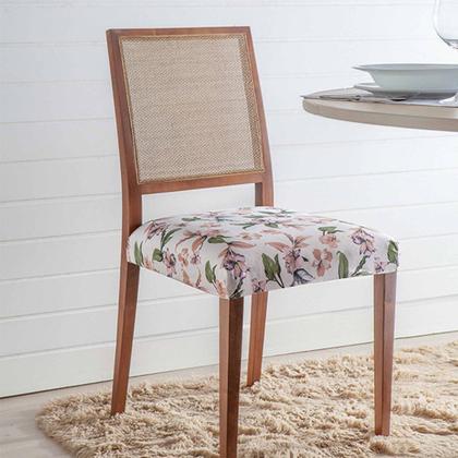 Imagem de Kit 4 Capas Assento Ajustável Protetora Elasticada Fecho Fivela Cadeira Jantar Mesa Cozinha Estampada