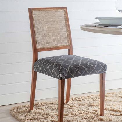 Imagem de Kit 4 Capas Assento Ajustável Protetora Elasticada Fecho Fivela Cadeira Jantar Mesa Cozinha Estampada