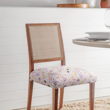 Imagem de Kit 4 Capas Assento Ajustável Protetora Elasticada Fecho Fivela Cadeira Jantar Mesa Cozinha Estampada