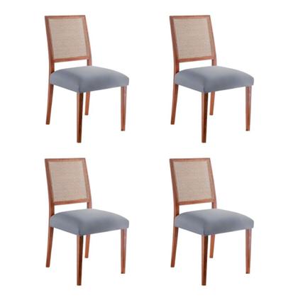 Imagem de Kit 4 Capas Assento Cadeira Jantar Mesa Cozinha Ajustável Fecho Fivela Protetora Elasticada Lisa