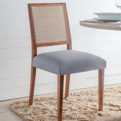 Imagem de Kit 4 Capas Assento Cadeira Jantar Mesa Cozinha Ajustável Fecho Fivela Protetora Elasticada Lisa