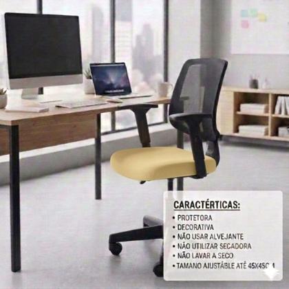 Imagem de Kit 4 Capas Assento Cadeira Jantar Mesa Cozinha Protetora Lisa Elasticada Ajustável Fecho Fivela