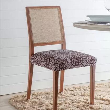 Imagem de KIT 4 Capas Assento Decorativa Cadeira Malha Elegante Confortável Decorativa Sala Jantar Com Fivela Ajustável Elástico