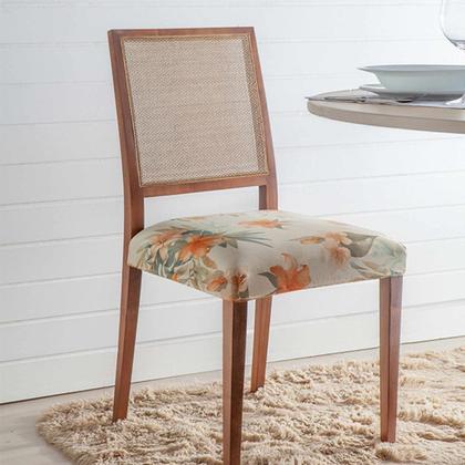 Imagem de KIT 4 Capas Assento Decorativa Cadeira Malha Elegante Confortável Decorativa Sala Jantar Com Fivela Ajustável Elástico