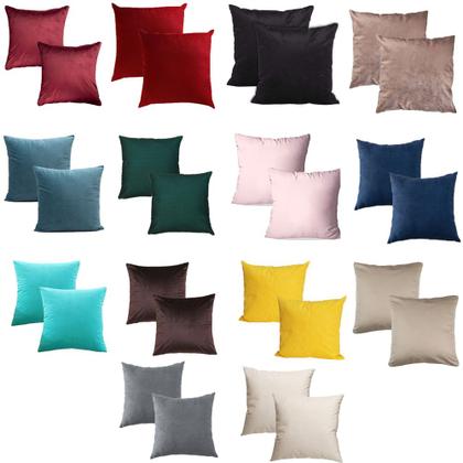 Imagem de Kit 4 Capas De Almofada Com Zíper 45x45cm Suede Lisa