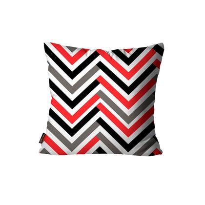 Imagem de Kit 4 Capas de Almofadas Decorativas Vermelho Cinza 45x45cm